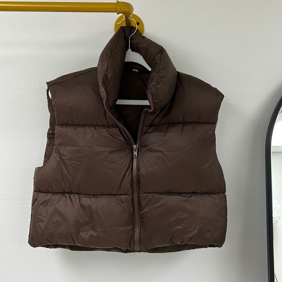 Jackets & Blazers - Brown Cropped Vest